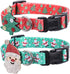 Lamphyface 2 Pack Adjustable Christmas Dog Collar with Father Christmas and Xmas Tree Accessories
