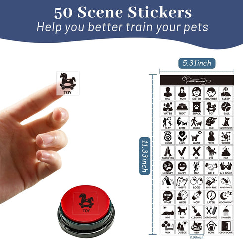 BOSKEY Pet Training Button Stickers - Creative DIY Dog Emotional Expression Stickers with 25 Actions (Buttons not