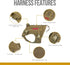 OneTigris Tactical Dog Harness with Handle, No-Pull Service Vest with Hook & Loop Panels (Coyote Brown, X-Large)