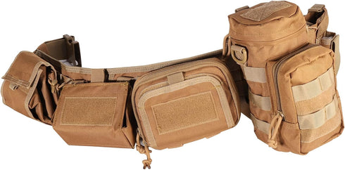 YAKEDA 5 in 1 Battle Belts, Law Enforcement Tactical Duty Padded Utility Belt with Pouches