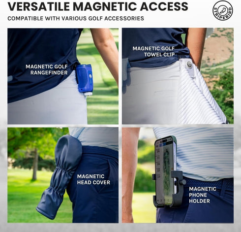 Golf Magnetic Belt Clip (Black), Ultra-Strength Neodymium Magnet for Attaching Accessories to Belt