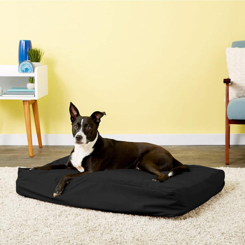 Dog Bed Covers, 30L × 20W × 3H Inch Washable Black Oxford Fabric with Handles and Zipper, Reusable Liner for Small to