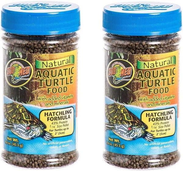 Zoo Med Natural Aquatic Turtle Food, Hatchling Formula (Pellets) 1.9 oz, Pack of 2