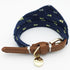 Small Dog Costume Collar - Navy Note Scarf, Plaid Bowtie Bandana for Teacup Yorkie Chihuahua Halloween, Adjustable 8.7