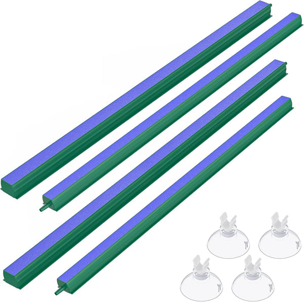 Pawfly Aquarium Air Stone Bar Bubbler - 16 Inch, Fish Tank Bubbler Stone with 4 Suction Cups, 4 Pack