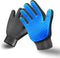 Pet Grooming Glove, Hair Remover Brush for Dogs, Cats & Horses, Left & Right Hand Mitt (Blue)