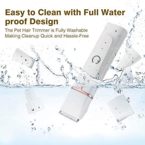 Petium 4-in-1 Trimmer,USB-C IPX4 Cats,6 Dog Grooming Clippers Kit-Quiet Dog Nail Grinder & Paw Rechargeable Cordless