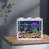 WishLotus Small Fish Tank, Durable Building Block Betta Aquarium with Detachable Exhaust Holes (Black, A)