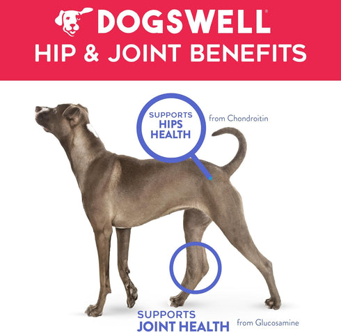 DOGSWELL Hip & Joint Slices Functional Dog Treats, Beef, 8 oz Bag