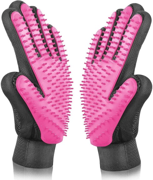 BYETOO Pet Dog Cat Grooming Glove with 261 Tips, Gentle Deshedding Brush Mitt for Long/Short Fur