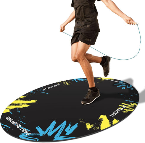 Cheete Jump Rope Mat Large Rubber Exercise Mat Indoor Outdoor Shock Absorbing