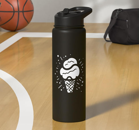 Gelato Shirts and Giveaways Frozen Ice Cream Drawing Dessert Sorbet Stainless Steel Insulated Water Bottle