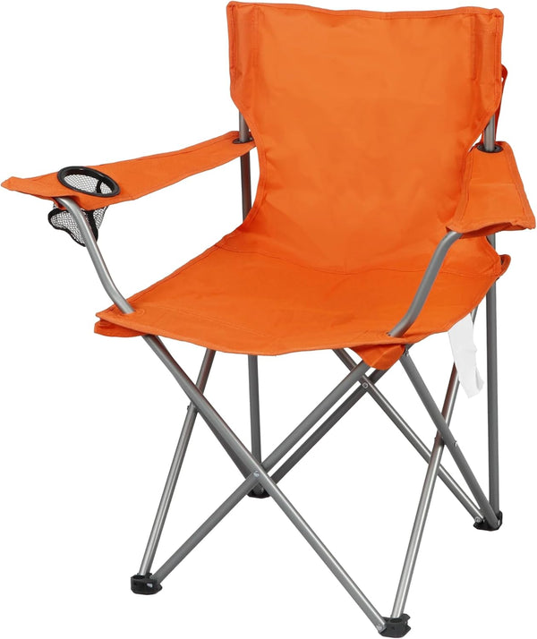 Generic Quad Folding Camp Chair with Cup Holder, Portable Compact Outdoor Chair for