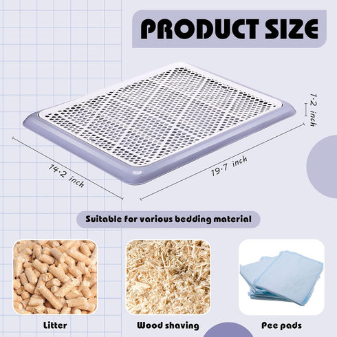 Bathroom(19.69 14.17 Inch) Mifoci Dog Training Pad Holder with Mesh Tray Non-Slip Leak Proof Puppy Potty Tray for Small