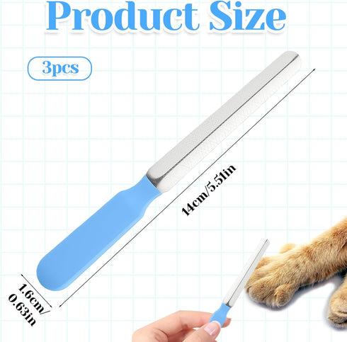 Qulkws Set, 3Pcs Burs5.5inch, Small Dog Nail File Professional Nail Grooming Tool, Metal Emery Boards, Pet Filer