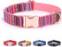 Multi-Colored Stripe Dog Collar, Soft Adjustable with Metal Buckle for Small, Medium, Large Dogs, Perfect Pet Gift