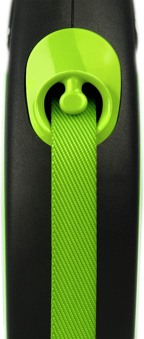 Flexi New Neon Tape Green Medium 5m Retractable Dog Leash for Dogs up to 25kgs/55lbs