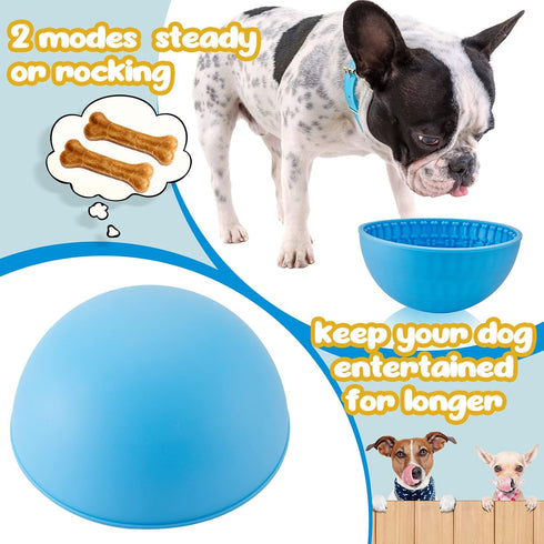 2 Pcs Silicone Dog Lick Bowl, Interactive Dog Slow Feeder Bowls for Oral Health, Anxiety Relief (Blue, Orange, Bone)