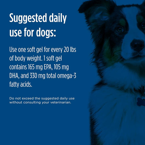 Nordic Naturals Omega-3 Pet, Unflavored - 180 Soft Gels, Fish Oil for Dogs with EPA & DHA for Heart and Skin Health