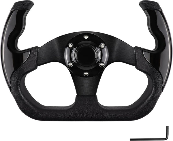 Universal Golf Cart Steering Wheel, Skid for Club Car EZGO RXV, TXT, Yamaha, Precedent Tempo, DS (Black)