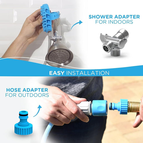 Aquapaw Dog Bath Brush Pro & Shower Attachment - Large Silicone Rubber with 8ft Hose for Bathing