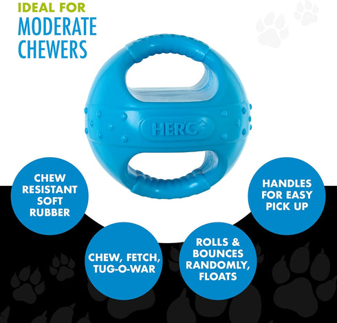 Hero Squeakables Kettle Ball Dog Toy, Puppy Toy, Medium, 5 Inches (Blue)