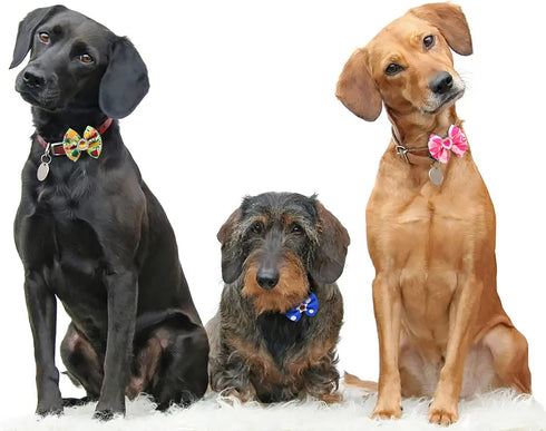 40PCS Christmas Dog Bows - Cute Puppy Small Bowknot Hair Bows with Rubber Bands - Pet Grooming Accessories for Party