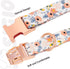 Soft Cotton Dog Collar, Adjustable with Metal Buckle, Orange Floral Pendant for Small Medium Large Dogs (Large)