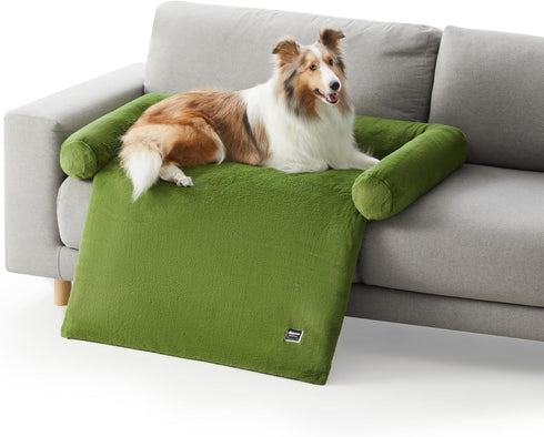 Allisandro Calming Dog Bed Mat, Anti-Slip Couch Cover for Dogs, Washable Waterproof Furniture Protector, 32x30x5 Green