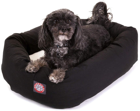 Majestic Pet 24 Inch Poly-Cotton Sherpa Calming Dog Bed, Washable Cozy Soft Round Bed with Spine Support