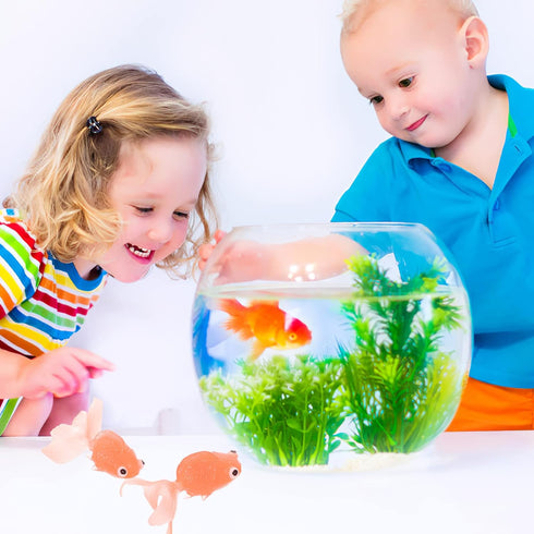 Kisangel 10pcs Miniature Floating Goldfish, Artificial Rubber Goldfish Model for Aquarium Fish Tank