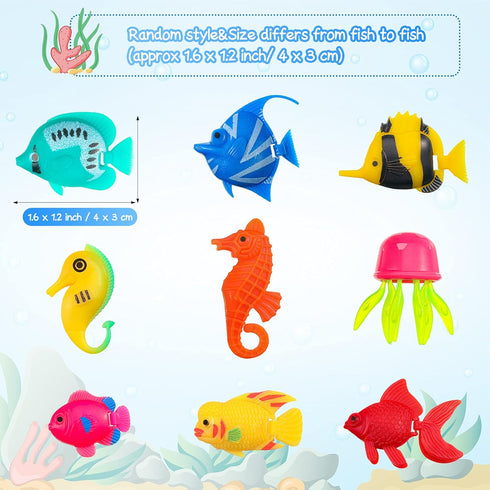 Weewooday 20 Pieces Artificial Moving Fishes, Plastic Floating Fish Ornament for Aquarium Decorations