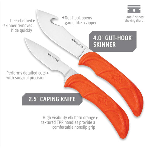 Outdoor Edge WildLite 6-Piece Hunting & Game Processing Knife Set with Case - Includes Gut Hook & Caping Knife