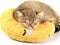 Cat Pillows for Indoor Cats - Soft Fluffy Calming Pillow, U Shaped Half Donut Cuddler with Cute Embroidery for Small