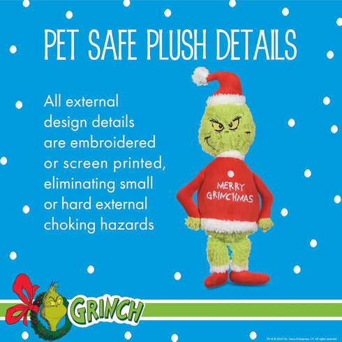 How The Grinch Stole Christmas 9” Merry Grinchmas Plush Squeaker Toy for Dogs, Holiday Plush Dog Toys