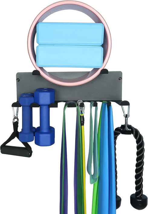 Home Gym Storage Rack, Barbell Rack Weight Room Organizer for Gym Accessories like Fitness Bands and Resistance Bands