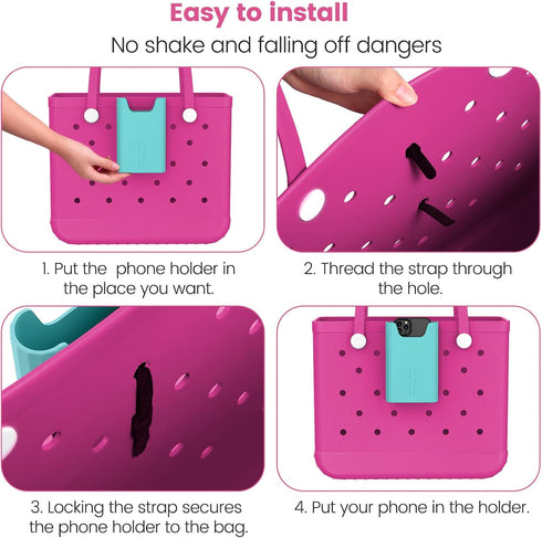OUTXE Silicone Phone Holder for Bogg Bag - 2 Pack, Compatible with All Bogg Bags, Perfect Beach Tote Accessory.