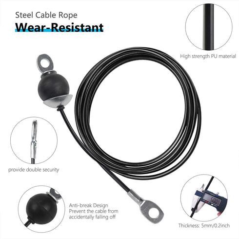 LFJ Replacement Gym Cable with Stopper Ball Fitness Pulley Cable Steel Wire Rope for Cable Machine Home Gym Weight Lift