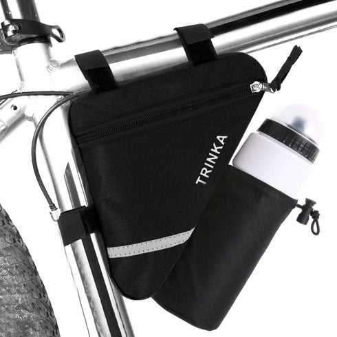 MOOCY Bike Frame Bag with Water Bottle Pouch for MTB Road Bike Cycling Accessories (Black)