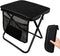 Portable Folding Stool 13 Inch Camping Stool for Adults with Side Pocket,