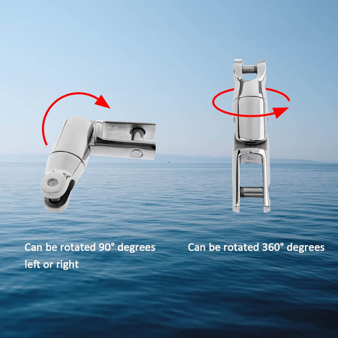 SHENGHUISS Heavy Duty Boat Anchor Chain Swivel Connector, 316 Stainless Steel Multi-Directional Anchor Roller (2 Sizes)