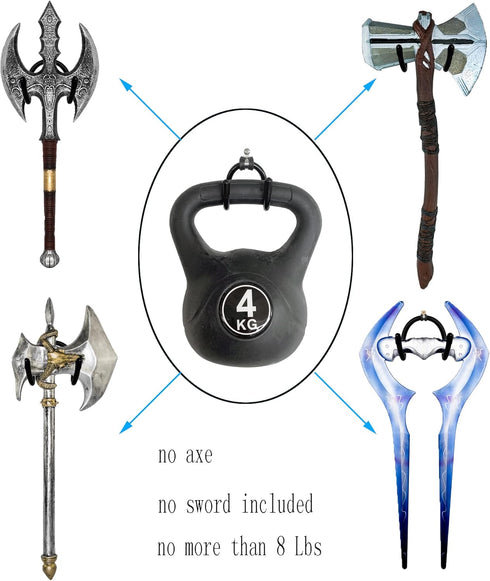 YYST MINI Adjustable Wall Hook Display Hanger for Sword, Dagger, Axe, KeyBlade, etc - 4/PK - No Sword - Vertical