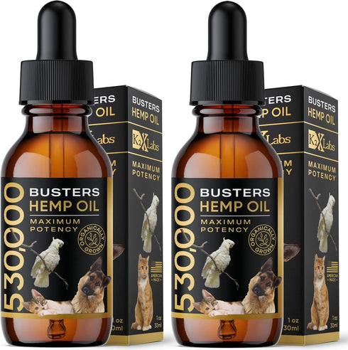 Busters Organic Hemp Oil 530,000 2pack 2month Supply for Dogs and Cats