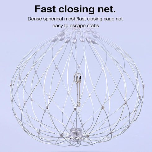 Generic Crab Catcher, Steel Wire Crab Net, Automatic Opening & Closing Steel Wire Trap Net, Soft Steel Wire