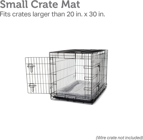 Friends Forever Bolster Dog Crate Mat - 30 Inch Washable Dog Crate Pad in Nova Grey