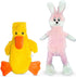 FGA MARKETPLACE Pink Rabbit-Duck Flat Plush Dog Toy, No Stuffing No Squeak, Recommended for Small Medium Dogs