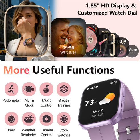 MorePro 24/7 120+ Fitness Tracker with Heart Rate & Blood Pressure Monitor, Smart Watch with Blood Oxy-gen, Sleep