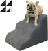 Dog Stairs for High Beds, 3-Step Small Large Dog Steps for Couch/Bed, Non-Slip Sticker Balanced Indoor Step, 30D Grey
