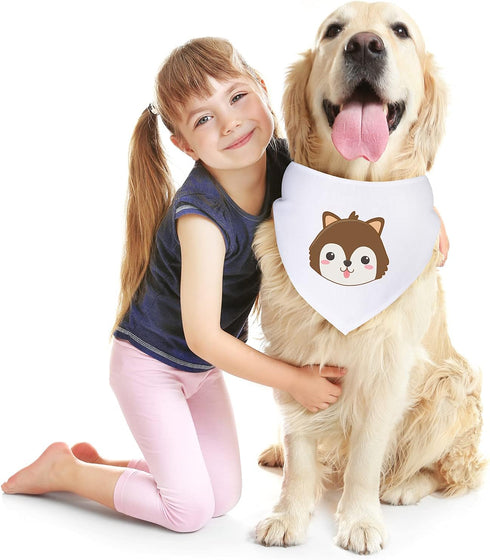 Xuniea 8 Pieces Sublimation Dog Bandanas, Solid White DIY Pet Triangle Scarf for Small to Large Dogs