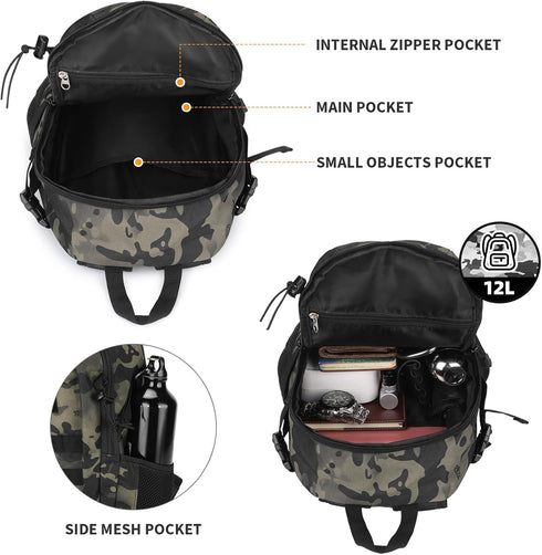 HUNTVP Mini Daypack Military MOLLE Backpack Rucksack Gear Tactical Assault Pack Bag for Hunting, Camping, Trekking